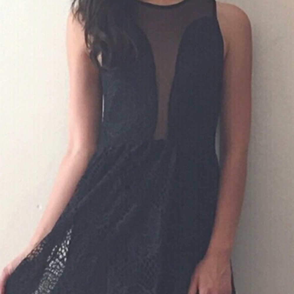 For Love & Lemons black sheer mini